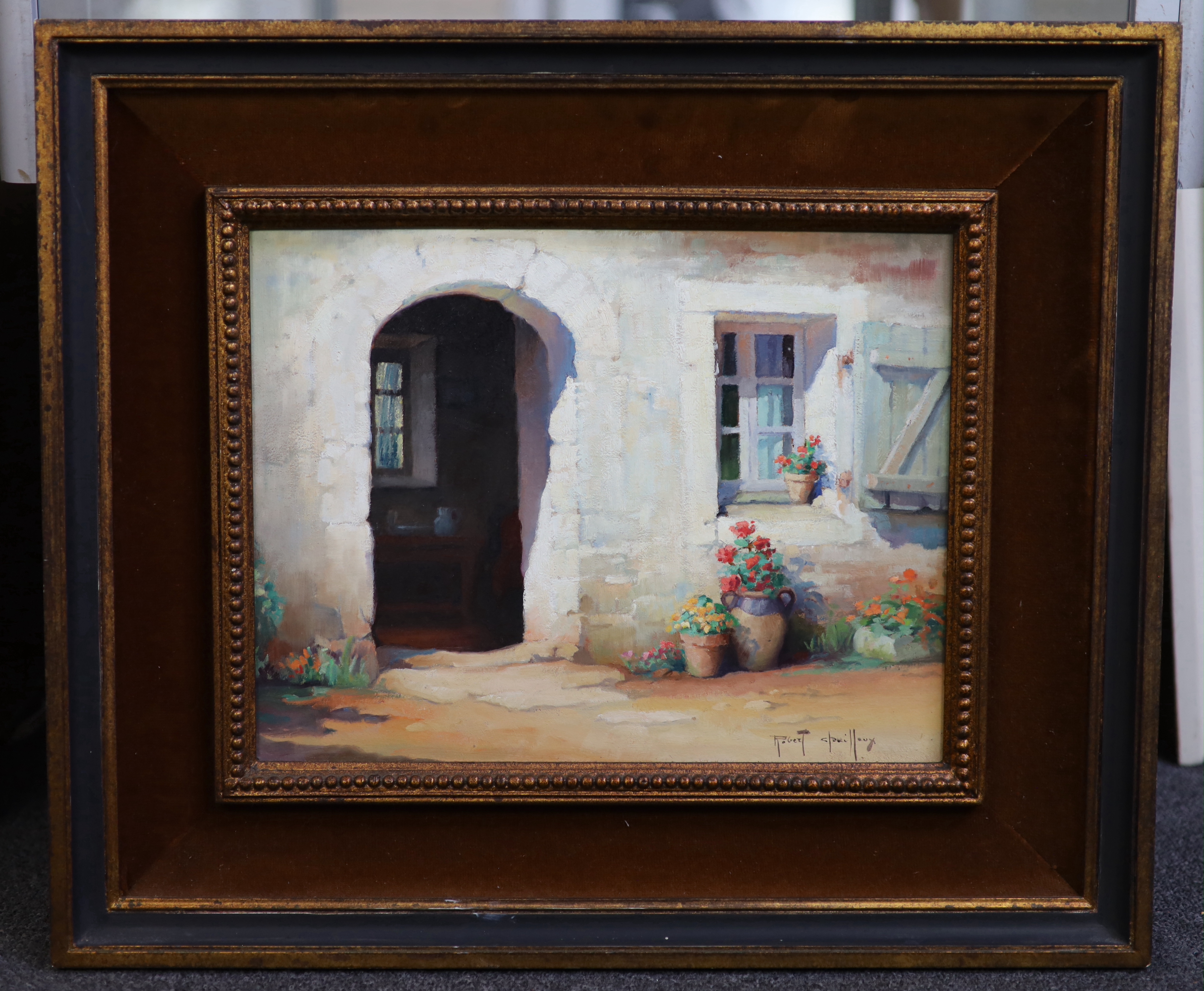 Robert Chailloux (French, 1913-2006), 'Cottage doorway', oil on board, 26 x 34cm